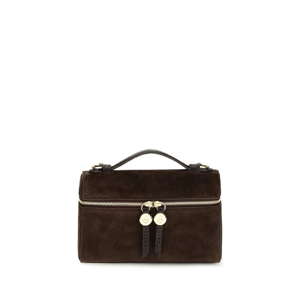 Brown Suede Leather Handbag