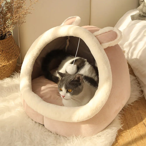 Cozy Foldable Cat Bed Cave